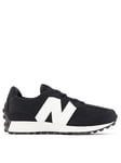 New Balance Kids Unisex 327 Trainers - Black/white, Black/White, Size 2 Older