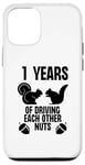 Coque pour iPhone 14 1 ans à se rendre dingues, femme, mari, mariage