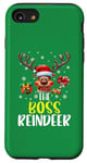 Coque pour iPhone SE (2020) / 7 / 8 The Boss Reindeer Funny Christmas à assortir à la famille pour hommes et femmes