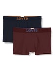 Levi's Men's Solid Basic Trunks (2 Pack) Boxer, Bordeaux, S (Lot de 2) Homme