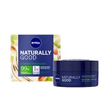 NIVEA NATURALLY GOOD Soin de Nuit Régénérant 50 ml, Soin visage avec 99% d’ingrédients d’origine naturelle, crème de nuit à l'huile d'Argan Bio & huiles précieuses