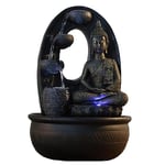 Fontaine d’Intérieur Bouddha Harmonie – Fontaine à Eau avec 2 Éclairages LED Colorés – Pompe Silencieuse – Statuette Amovible – Idée Cadeau pour Ambiance Zen et Relaxante – Hauteur : 40cm – Zen’Light