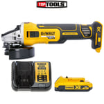 DEWALT DCG405 18V XR Brushless Angle Grinder 125mm + 1 x 2Ah Battery & Charger