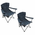 Vango Malibu Chair - Charcoal Folding Camping Chair - Granite Grey X2 (PAIR)