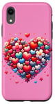 iPhone XR Cute Heart with Flowers and Hearts for Valentine's Day Case