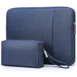 HYZUO 13.3-14 Inch Laptop Sleeve Bag Set for MacBook Pro 14 M3/M2/M1 Pro/Max A2992 A2918 2024-2021, MacBook Air 13 2017-2010, 13.5"-13.8" Surface Laptop 7-1, Laptop Case with Pouch, Navy Blue