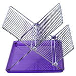 Sauvic 91035 Égouttoir à Vaisselle Pliable Inoxydable Violet 36,5 x 26 x 22 cm