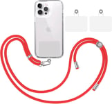 Packcordon Universel Pour Mobile [Rouge] + 2 Patchs De Fixation Supplémentaires Et Sangle De Suspension Amovible Réglable Et Résistante Compatible Avec Toutes Les Marques De Télé[One140546]