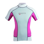 UV-tröja dam Rash Guard kortärmad rosa/vit - Mares (Storlek: 38)