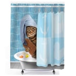 Fikujap 3D Waterproof Shower Curtain, with Plastic Hooks, for Bathroom Bath Curtain Decoration,E,36 * 78in