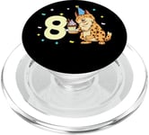 Je suis 8 avec lynx - anniversaire enfant 8 ans PopSockets PopGrip pour MagSafe