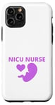 Coque pour iPhone 11 Pro Purple Heart Baby NICU Nurse ICU Fœtus néonatal