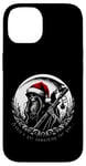 Coque pour iPhone 14 Noël Santa Mort Dark Gothique Tête de mort Cadeau faux