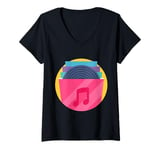 Womens Vinyl Record Player Album V-Neck T-Shirt