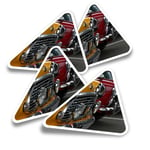 4x Triangle Stickers - Old Classic Car #14422