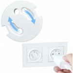 10Pcs Cache Prise Bébé Français-Protection Prises Bebe-Caches Prises Electrique-Sécurité Enfant-Mécanisme Tournant