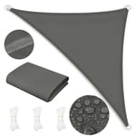 WOLTU Voile d'Ombrage Imperméable en PES, 200 g/m² Polyester, Toile Parasol Protection Solaire et Rayons UV avec Œillets D et Cordes pour Patio Balcon Terrasse Camping, 4,2x4,2x6 m, Gris foncé