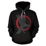 Unisex 3D Printed Hoodies,Unisex Hoodied Sweatshirt Nordic Eagle Totem Print Black Warmer Long Sleeve Drawstring Pocket Pullover Gift For Student Couple Men Women,Xl