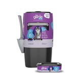 Litter Genie Plus Pail, Ultimate Cat Litter Disposal System, Locks Away odors, Includes One Refill, Black,Small