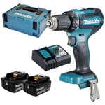 Perceuse-visseuse sans fil Makita DDF485RFJ DDF485RFJ 18 V 3 Ah Li-Ion + 2 batteries, + mallette, + chargeur