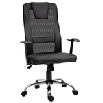 Vinsetto Chaise de Bureau Ergonomique Fauteuil de Bureau pivotant, Hauteur réglable, Dossier en Maille Respirante, revêtement en Nylon synthétique Noir