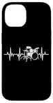 Coque pour iPhone 14 Batterie de musique ECG Heartbeat Band Drum Kit