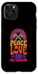 iPhone 11 Pro Peace Love And Axe Throwing Bohemian Rainbow Case