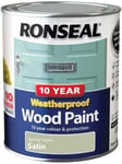 Ronseal 10 Year Weatherproof 2-in-1 Wood Paint Spring Green Satin 750ml