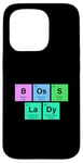 Coque pour iPhone 15 Pro Patron Lady Tableau périodique Cadeau scientifique STEM Laboratoire Femme