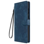 Case for Samsung Galaxy A05 Brushed Faux Leather Wrist Strap Midnight Blue