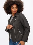 Tu Black Faux Leather Biker Jacket 14 female