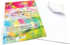 30 Feuilles A4 Vinyle Blanc Mat Papier Autocollant|Papier Stickers Pvc Imperméable Pour Imprimantes Jet D'encre Et Laser|Parfait Avec Les Machines à Découper (Cricut & Silhouette)