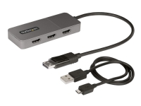 StarTech.com 3-Port MST Hub, DisplayPort to Triple HDMI Monitors, 4K 60Hz, DP 1.4 Multi-Monitor Video Adapter with 1ft (30cm) Built-in Cable, USB Powered, Windows Only - Multi-Stream Transport Hub (MST14DP123HD) - Video-/ljudomkopplare - 3 x HDMI - skrivbordsmodell