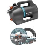 Gardena - Kit pompe d'arrosage de surface 4200 Silent. 600 w. 4200 l/h à 3,9 bar. Silencieuse. (09055-20)