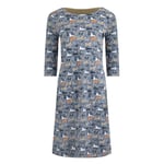 Weird Fish Womens/Ladies Starshine Dog Organic Cotton Dress (Blue Mirage) - Size 20 UK