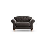 Habitat Brooker velvet Cuddle Chair - Grey Dark Leg Slate