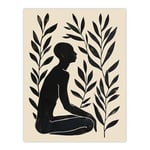 Artery8 Peace in the Leaves Meditation Minimal Yoga Zen For Living Room Large Wall Art Poster Print Thick Paper 18X24 Inch