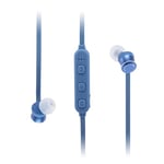 groov-e Metal Buds - Wireless Earphones with Remote & Mic - Bluetooth Connectivity - Neckband Headphones with Ergonomic Design - USB Charging - 4hrs Audio Playback - Blue