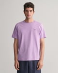 Gant Mens Regular Fit Short Sleeve Shield Logo T-Shirt - Lilac - Size Medium