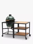 Big Green Egg Large Egg BBQ and Modular Nest Acacia Wood Expansion Bundle with ConvEGGtor