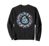 Cute Pastel Green Snake Floral Wreath Reptile Lover Graphic Sweatshirt