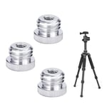 1/4""-20 vers 5/8""-11 Filetée Adaptateur à Vis Adaptateur pour Support de Trépied de Télémètre de Niveau Laser à Filetage 5/8"" 1/4"" Adaptateur pour Microphone Stand 3 Pièces - Argent