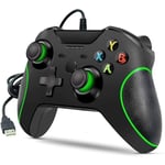 Manette Xbox One Avec Fil à Double Vibration, Contrôleur Manette Filaire pour Xbox One - Windows 7 - 8 - 10- PC , Noir