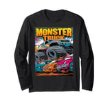 Monster Truck Crushing Cars Tee for Monster Truck Lovers Long Sleeve T-Shirt