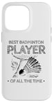 Coque pour iPhone 14 Pro Max Retro Sunset Cat Raquette de badminton pour joueur de badminton