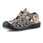 GRITION Femmes Athlétique Randonnée Sandales de Marche Bout Fermé Eau Chaussures Aventureux En Plein Air Sport Trail Été (37 EU, Beige)