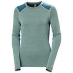 Helly Hansen Lifa Merino Midweight Crew Women underställströja Dämpad grön XS - Fri frakt