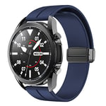 22 mm Bracelet Compatible de remplacement en silicone compatible pour Garmin Vivoactive 4 / Galaxy Watch 3 45mm fermoir magnétique Solde de montre à libération rapide Bleu nuit