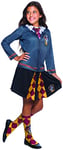 RUBIES - Harry Potter Officiel - Top et Jupe Gryffondor - Déguisement Enfant Fille - Taille L - 7-8 ans - Costume Jupe en Tissu Noir et Top Gris - Pour Halloween, Carnaval - Idée Cadeau de Noël