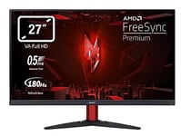 Acer Nitro KG272S3bmiipfx - Écran PC Gaming 27" Full HD, 180 Hz (1920x1080, 16:9, FreeSync, 1ms VRB, 250 Nits, Comfyview, BlueLightShield Pro 2xHDMI 2.0/1xDP 1.2) Moniteur PC Inclinable, Couleur Noir